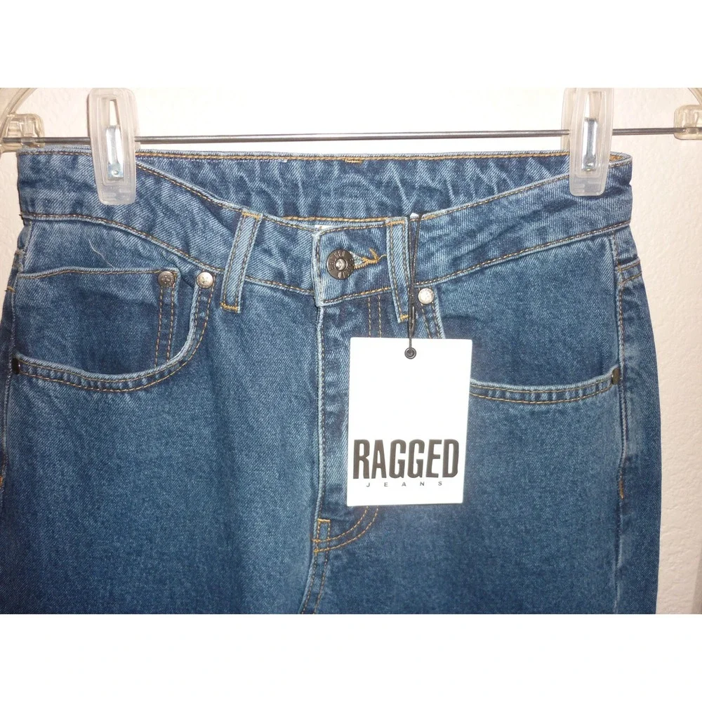 NEW The Ragged Priest Ragged‎ Jeans High Waisted Mom Jeans Dark Wash Blue 26x29